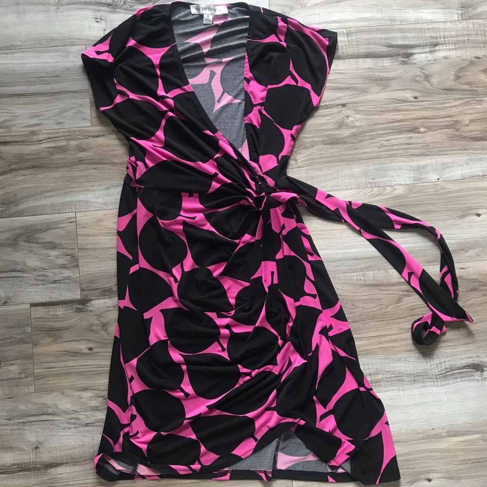 Purple wrap dress